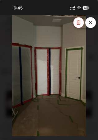 Professional mold containment barriers installed by Flood Titan Restoration during water damage remediation in DFW Texas